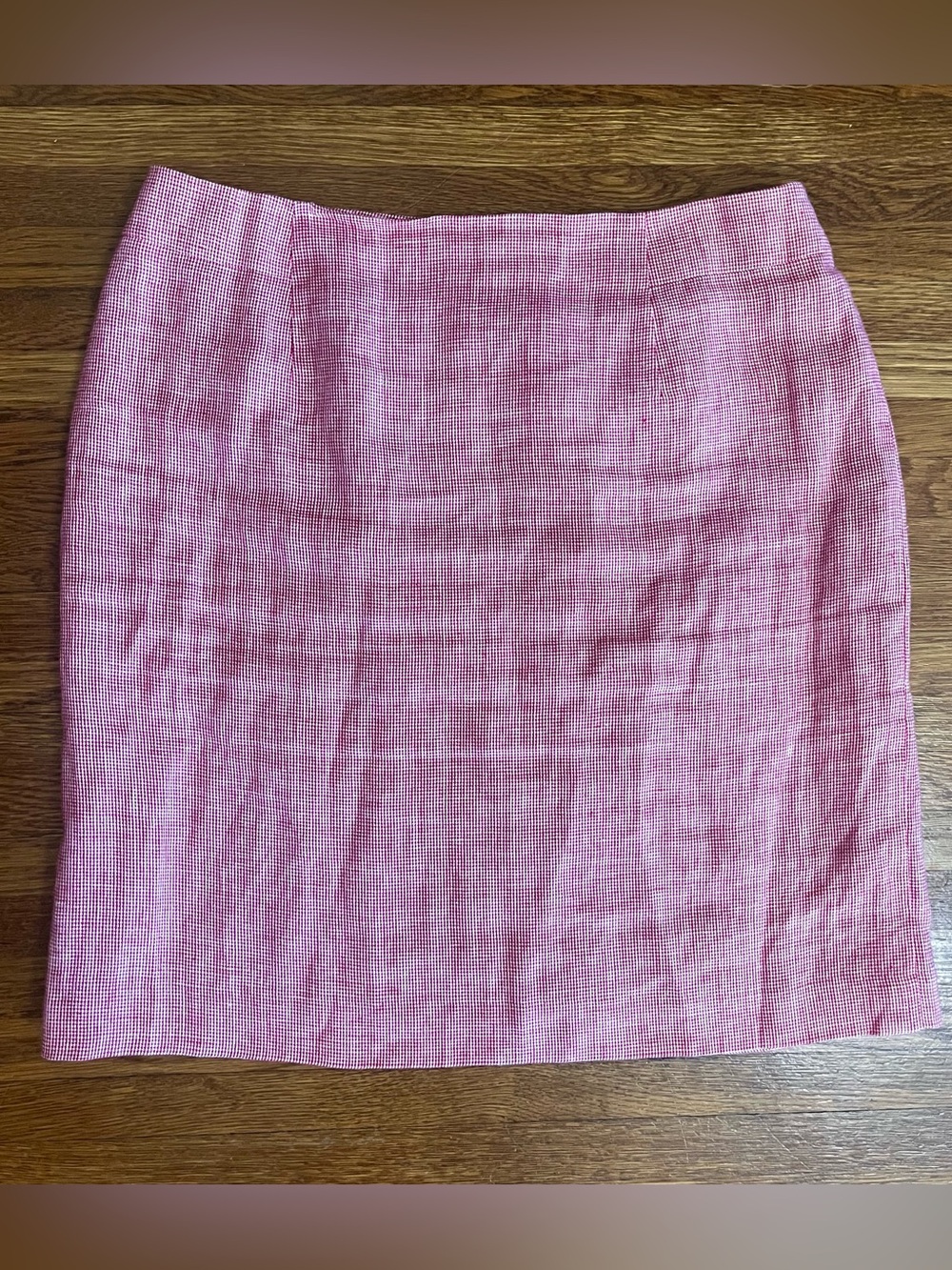 Vtg Talbots 12 Irish linen skirt red white preppy heirloom classic coastal